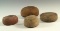 Group of four Game Stones/Discoidals, largest is 3 1/2