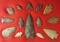 14 assorted arrowheads found on a shelf in the basement of a circa 1700s farmhouse in New York