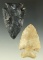 Pair of Archaic Cornernotch points found in Ohio, largest is 2 9/16