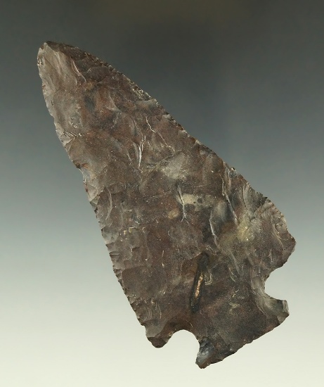 4 1/4" large Coshocton Flint Hopewell found in Summit County Ohio. Ex. Dr. Jim Mills.