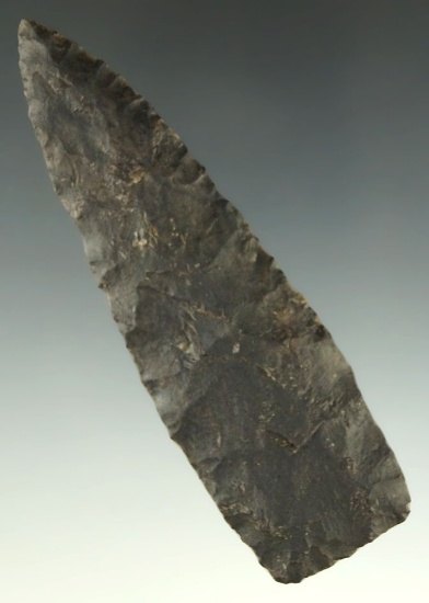 3 9/16" Paleo Stemmed Lanceolate found in Indiana.