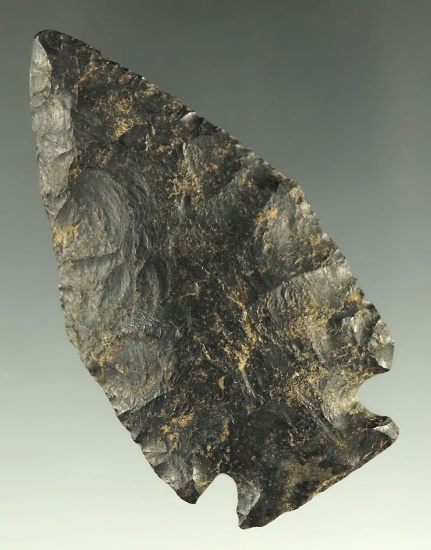 2 1/2" Pentagonal Point found in Ohio made from nicely patinated Coshocton Flint. Bennett COA.