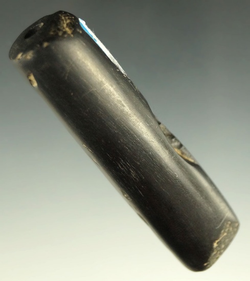 Unique 2 15/16" drilled slate Tube Bead found in Ross County Ohio.