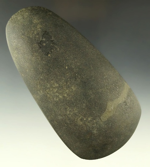 Excellent stone workmanship 5 3/8" Hardstone Celt found in Pike County Illinois. Ex. Dr. Mills.