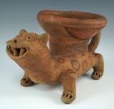 Jaguar effigy with co-joined bowl on it's back - 9