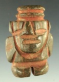 Wari standing Jade carved figure from the southcentral Andes Mountain area of Peru.