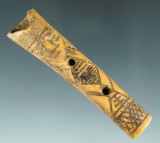 Altiplano type engraved llama bone flute with the face and form of a human. Nicely incised. Peru.