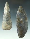 Pair of Coshocton Flint Knives from the Dr. Stanley Copeland collection. Found near Flint Ridge.