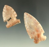 2 Archaic points- Flint Ridge Flint. Largest is 2 3/8