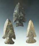 Set of three Ohio Thebes Bevels, largest is 3 3/16