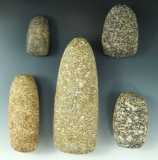 Set of five assorted Hardstone Celts, largest is 5