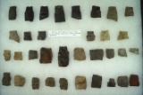 Set of 34 assorted Paleo artifacts, mostly bases found at the east Steubenville site, 46-BR-31.
