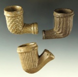 Set of three clay Trade Pipes in excellent condition.