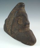 Massive size Taino three-pointer human effigy Zemi stone that measures 9