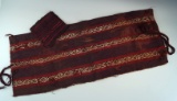 Pair of Peruvian textiles, including a cocoa bag and sash. Ex. Jeff Sadofsky collection.