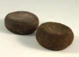 Pair of nicely double cupped Miniature Discoidals/GamingStones, largest is 1 5/8