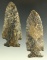 Pair of Archaic Cornernotch Points made from Coshocton Flint, found in Ohio. Largest is 3 3/8