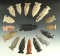 Very nice set of Archaic Arrowheads found in Ohio, largest is 2 5/8