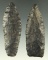 Pair of Paleo Lanceolates made from Upper Mercer Flint, largest is 2 5/8