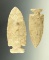 Pair of Archaic Points, largest is 3 13/16