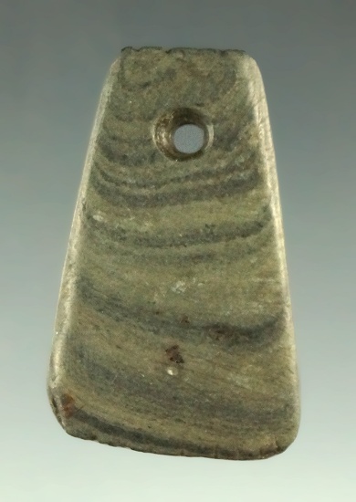 Miniature 1 1/4" Ft. Ancient Fringed Pendant - Delaware Co., Ohio. Ex. Meuser, Shipley, Pictured.