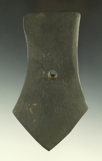 Very thin and nicely styled 4 3/4" Hopewell Pentagonal Pendant - Franklin Co., Ohio. Ex. Copeland.