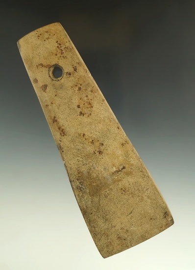 5 13/16" Hopewell Trapezoidal Pendant made from Sandstone, found in Auglaize Co., Ohio.  COA.