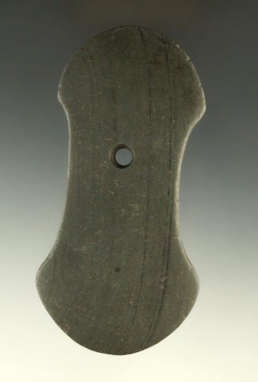 4 3/8" Adena Bi-Concave Pendantfound in a gravel pit in Geauga Co., Ohio. Ex. Pike, Brooks.