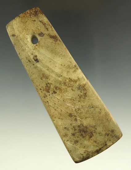 4 3/8" Adena Trapezoidal Pendant - Chippewa Co., Michigan. Ex. Genette, Fincham, Watkins.