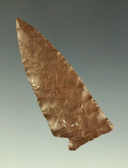 Very unique 1 11/16" brown Jasper single notch found near the Columbia River.