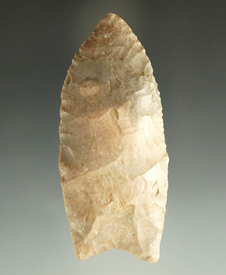 2 11/16" unfluted Paleo is nicely ground lower edges made from attractive  Flint found in Ohio.