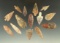Set of 14 African Neolithic arrowheads from the northern Sahara desert region. Largest is 1 3/4