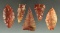 Set of five flaked artifacts found in Washington made from attractive material, largest is 1 7/8