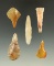 Set of five Drills made from beautiful material found near the Columbia River, largest is 1 7/8