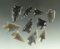 Set of 10 assorted arrowheads found near Fort Rock Oregon, largest is 1