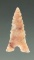 Ex. Museum! Delicately flaked Garza point - semi translucent pink chalcedony found in Texas.