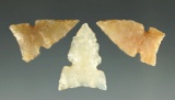 Ex. Museum! Set of three very nice Desert Sidenotch points from the Charles Shewey collection.