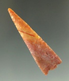 Exceptionally thin Parawan point made from colorful agate found in southeastern Nevada.