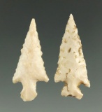 Ex. Museum! Pair of well styled bird points - Oklahoma area from the Charlie Shewey collection.