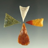 Ex. Museum! 4  triangular arrowheads found in the southwestern U.S. from the Charlie Shewey.