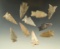 Set of 10 assorted Texas arrowheads, largest is 1 3/4