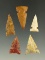 Set of five nicely crafted Sidenotch points found in Kansas, largest is 1 3/16