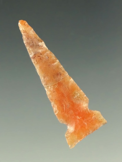 1 5/16"pink agate Sidenotch that is broken and glued at the middle - southwestern U. S.