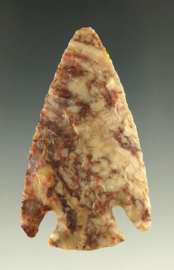 Excellent flaking 2 1/4" Cornernotch that is very well made from a flake of Alibates or Tecovas.