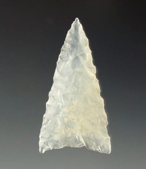 Nicely patinated 1 3/16" Triangular arrowhead - Highly translucent chalcedony - Plains region.
