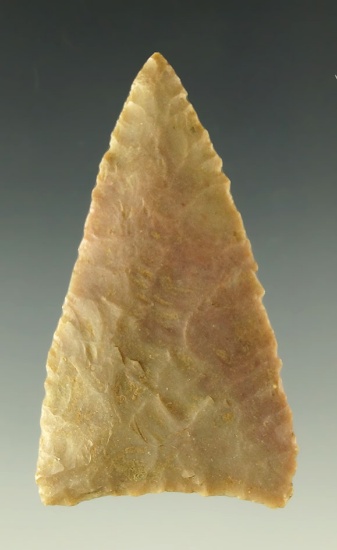 2 1/8" well flaked and nicely styled Triangular Knife found in the Plains region.