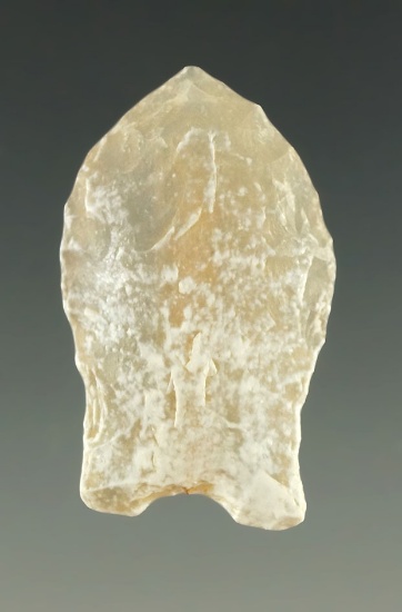 1 1/4" Paleo Dart Point with nicely ground lower edges made from translucent agate - High Plains