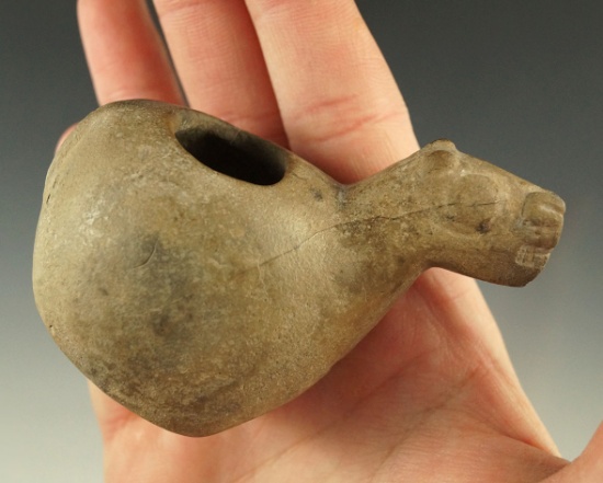 pre-Columbian! Beautifully detailed facial area on this 3 1/8" long Llama Conopa found in Peru.
