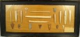 Frame group of bone and Flint artifacts found at the Tobias site in Rice County Kansas