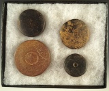Set of four games stones made from Hardstone  found in the Midwestern U. S.